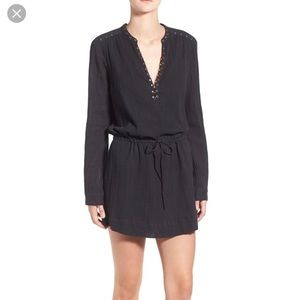 Paige Black Cotton Blouson Dress